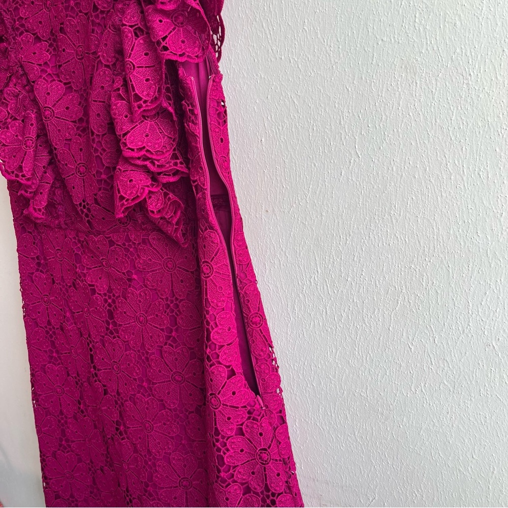 Kate Spade Dress Beetjuice Magenta Pink Spade Lace Mini Dress Sz 12 NWT - Picture 9 of 15